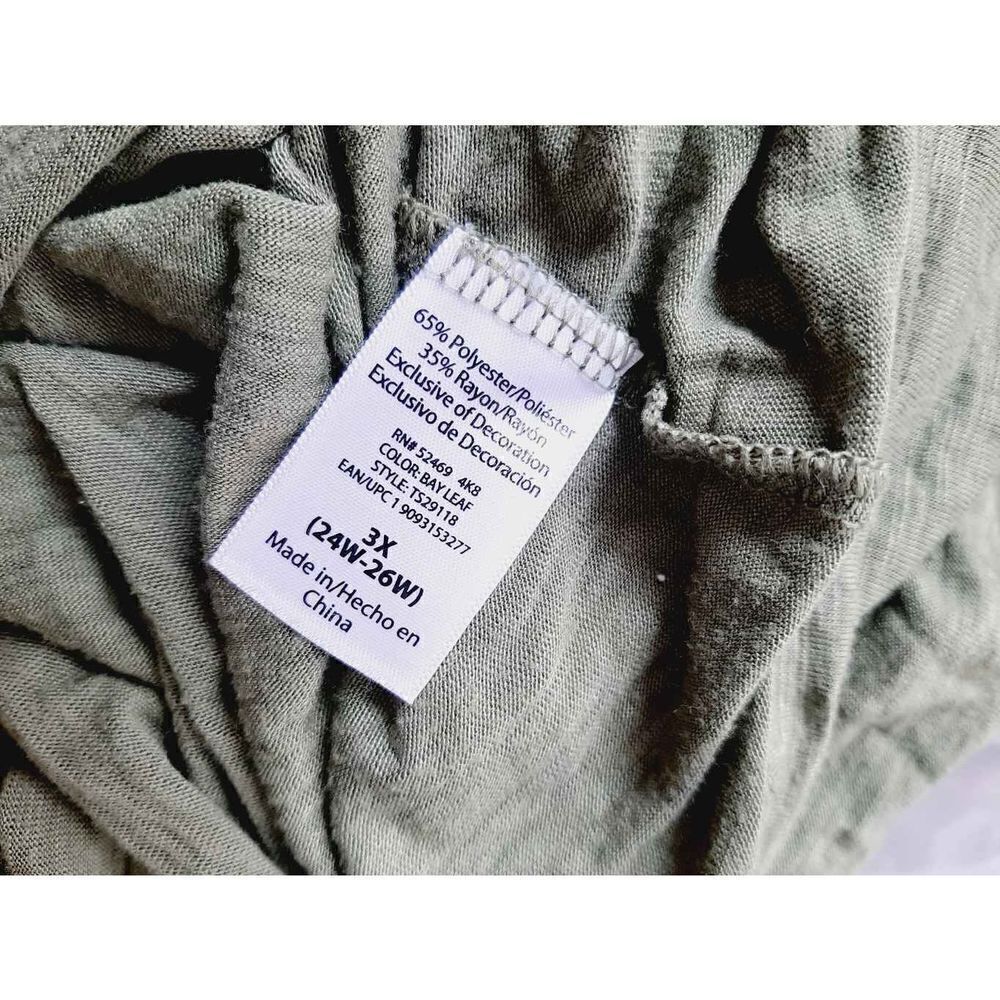 Terra & sky sz 3X green off shoulder blouse - Picture 4 of 4